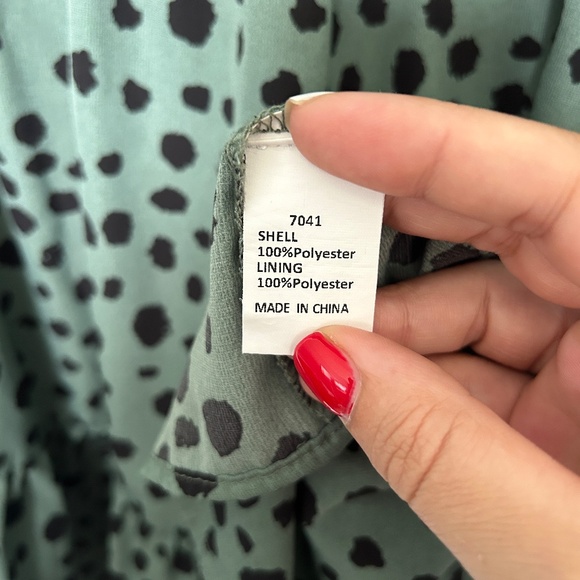 Pretty Garden Green and Black Animal Print Dress - Picture 5 of 10